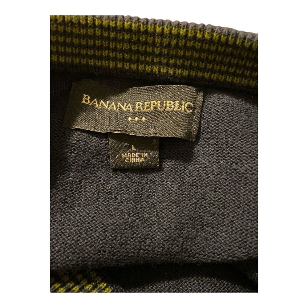 Banana Republic 100% Cotton Men’s Sweater Blue And Green Size Large - Picture 6 of 6